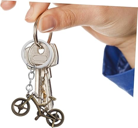 2 Pcs Bicycle Keychain Set Metal Bike Pendant