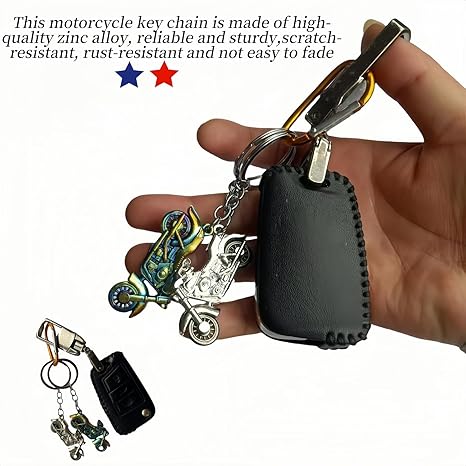 4 Pcs Metal Motorcycle Key Chain,Motorcycle Lovers 3D Motorcycle Keychain